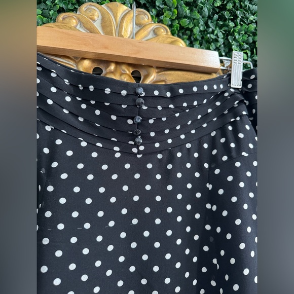 Black with white polka dot A-line skirt by Nine West. Size 2 - Picture 2 of 2